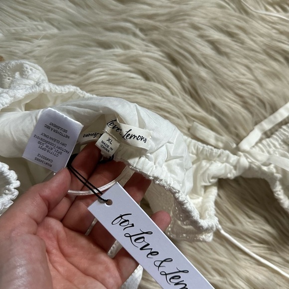FOR LOVE AND LEMONS Myla Crop Top In Ivory - Picture 3 of 3